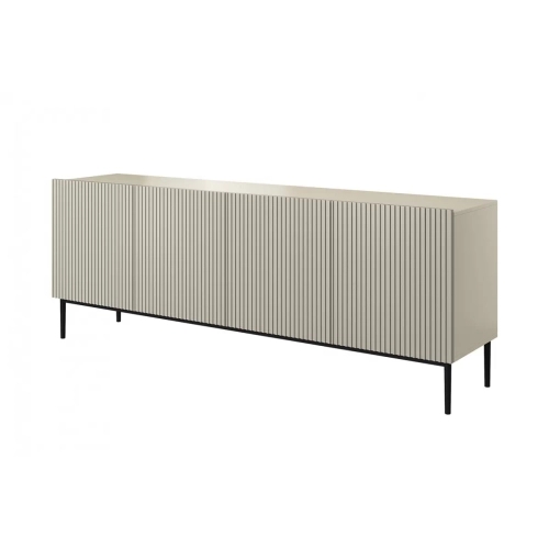 Komoda Nicole 200 cm na metalowych nogach - kaszmir / czarne nóżki